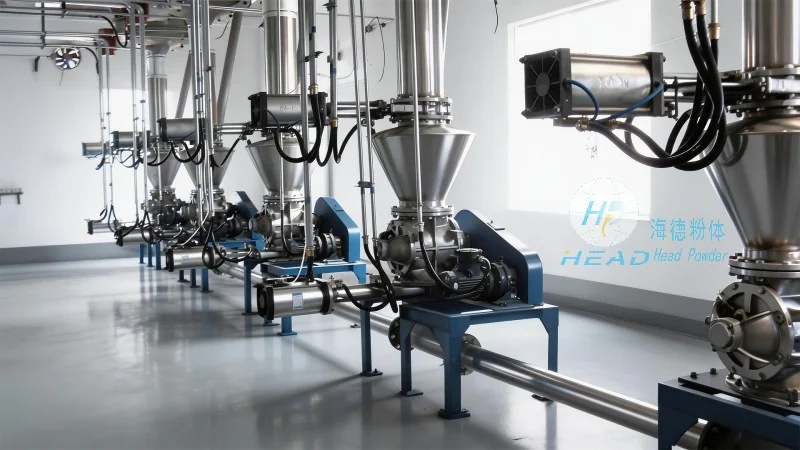 Silicon nitride powder pneumatic conveying scheme