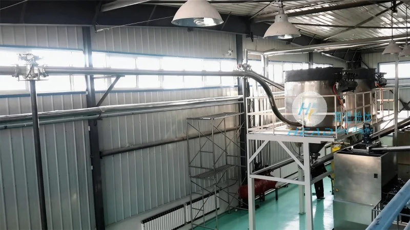 Example of dilute phase negative pressure conveying of plastic powder in Turin, Italy